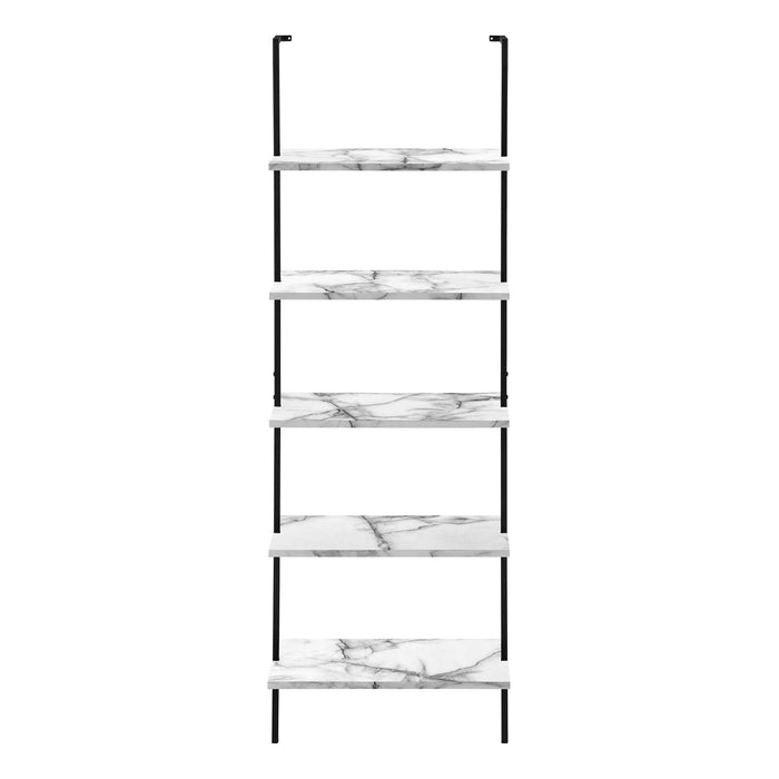 White Marble-look Bookcase
