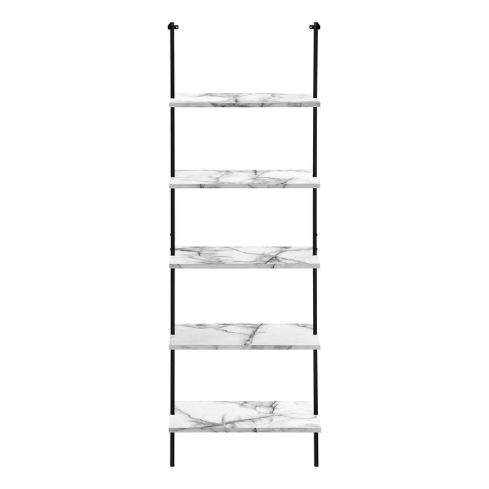 White Marble-look Bookcase