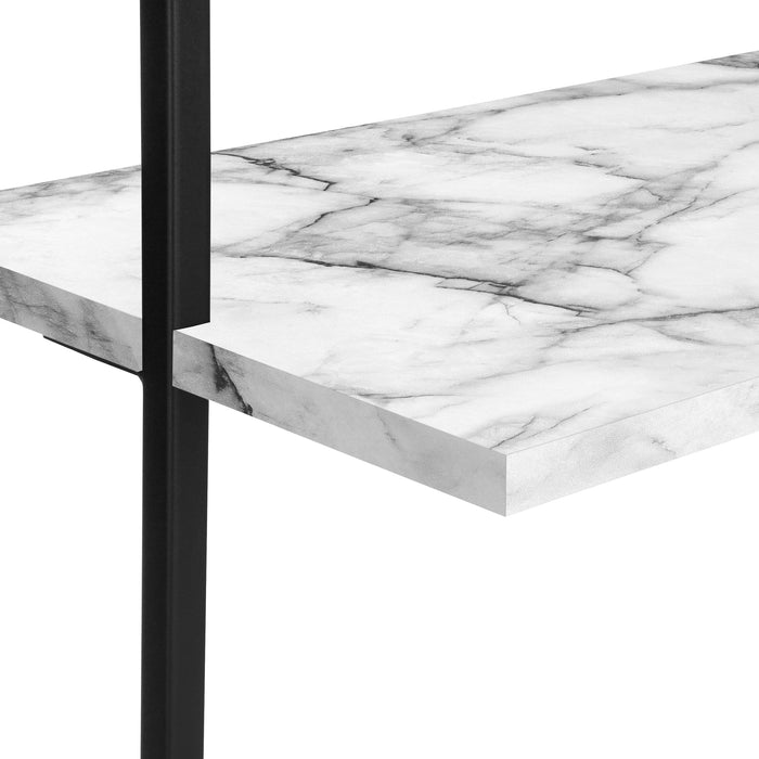 White Marble-look Bookcase
