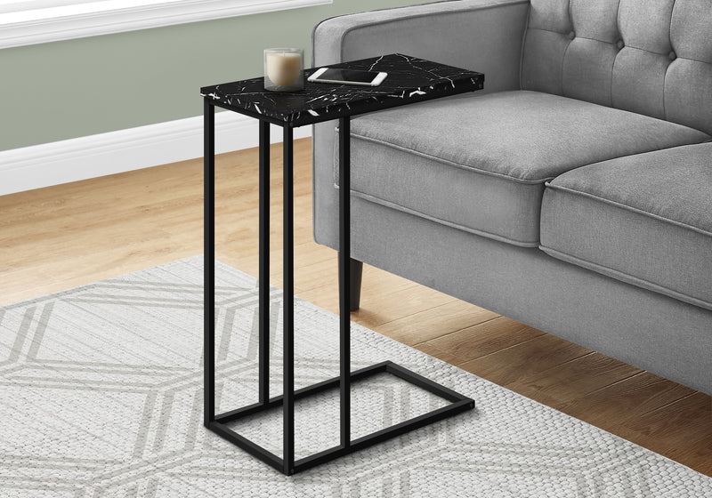 Black Marble-look Side Table