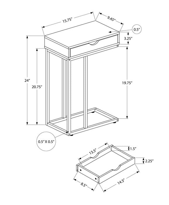 Dark Taupe Black Side Table