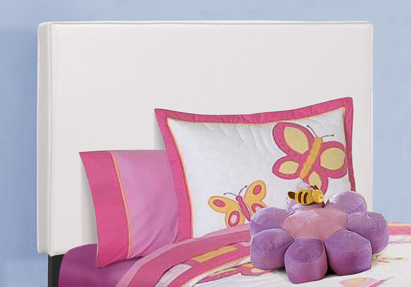 Twin Size White Leather-look Bed