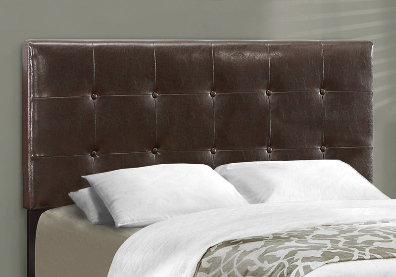 Full Size Dark Brown Leather-look Bed