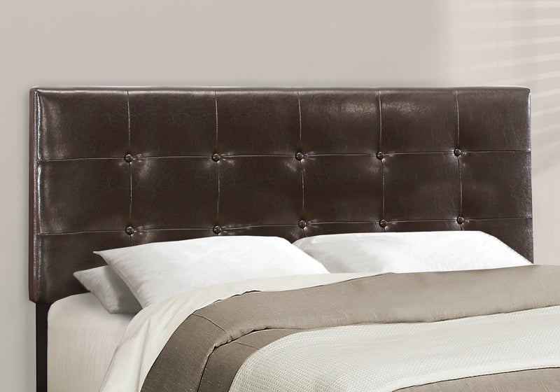 Queen Size Dark Brown Leather-look Bed