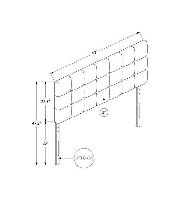 Full Size Grey Linen-look Headboard