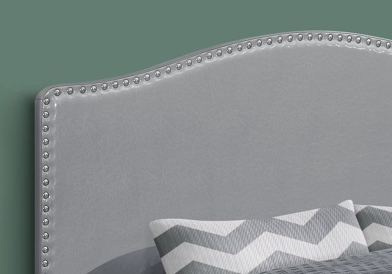 Queen Size Grey Leather-look Headboard