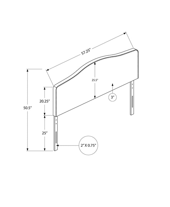 Full Size White Leather-look Headboard