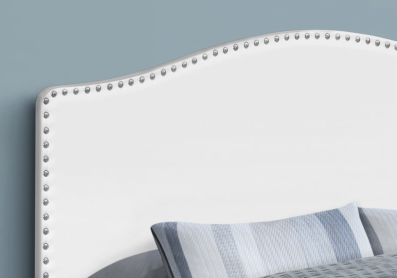 Queen Size White Leather-look Headboard
