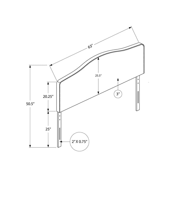 Queen Size White Leather-look Headboard