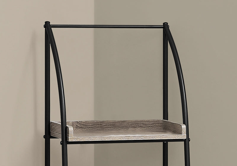 Dark Taupe Black Metal Bookcase