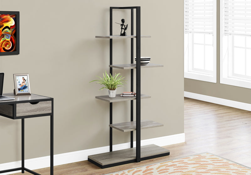 Dark Taupe Black Metal Bookcase