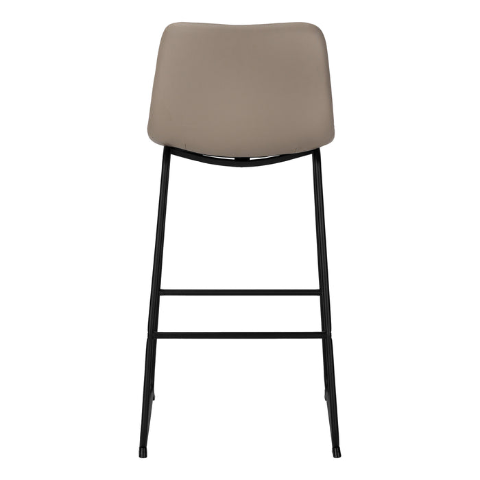 Curved Backrest Taupe Leather-look Black Bar Stool