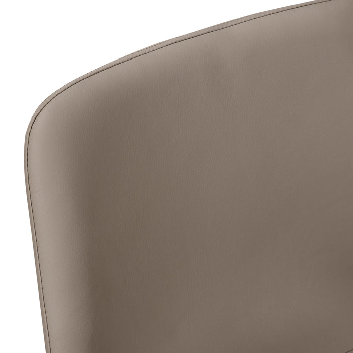 Curved Backrest Taupe Leather-look Black Bar Stool