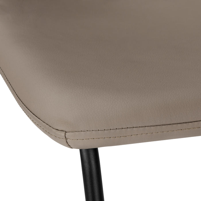 Curved Backrest Taupe Leather-look Black Bar Stool