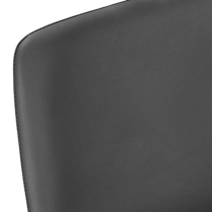 Curved Backrest Grey Leather-look Black Bar Stool