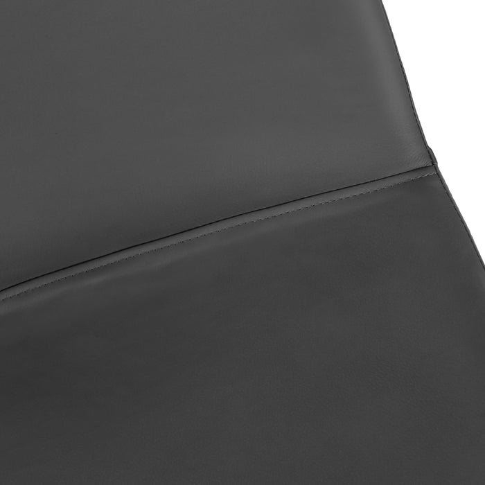 Curved Backrest Grey Leather-look Black Bar Stool