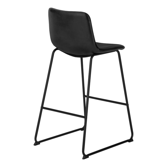 Curved Backrest Black Leather-look  Black Bar Stool