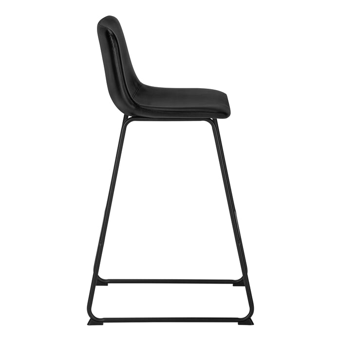 Curved Backrest Black Leather-look  Black Bar Stool