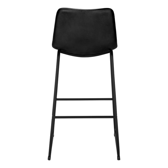 Curved Backrest Black Leather-look  Black Bar Stool