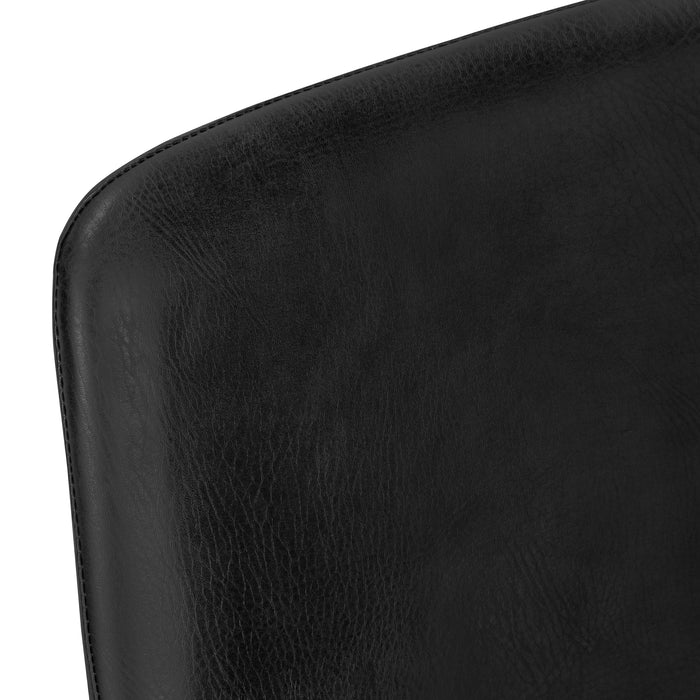 Curved Backrest Black Leather-look  Black Bar Stool