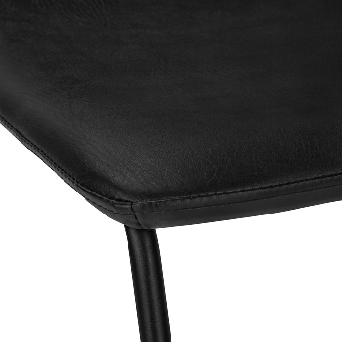 Curved Backrest Black Leather-look  Black Bar Stool