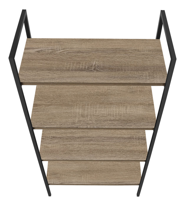 Dark Taupe Black Metal Bookcase