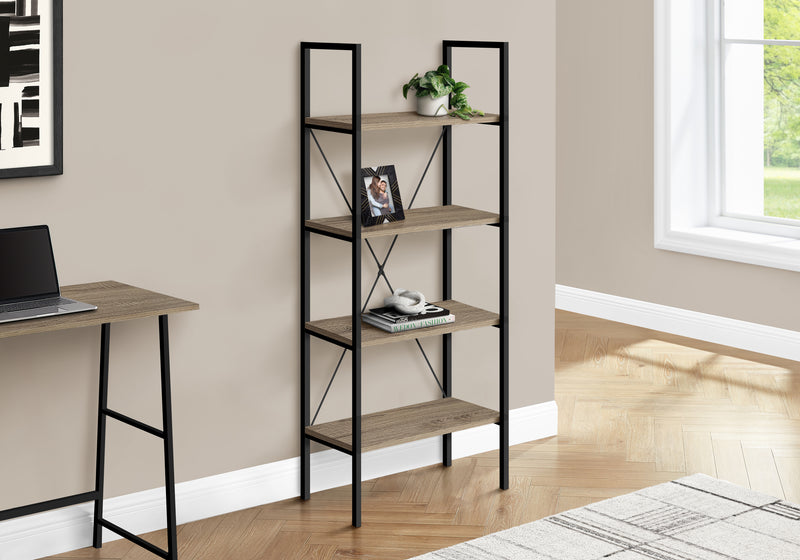 Dark Taupe Black Metal Bookcase