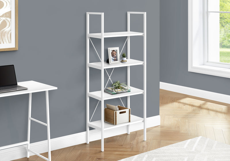 White White Metal Bookcase