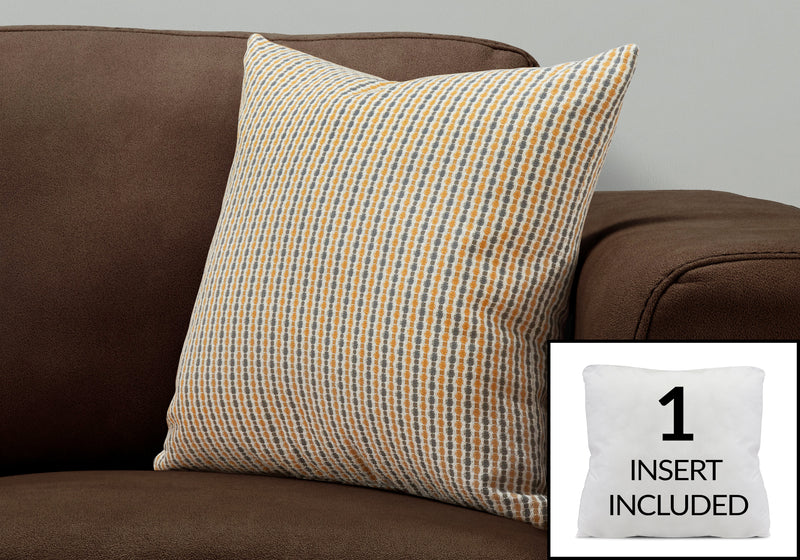Gold Grey Abstract Dot 1pc Pillow