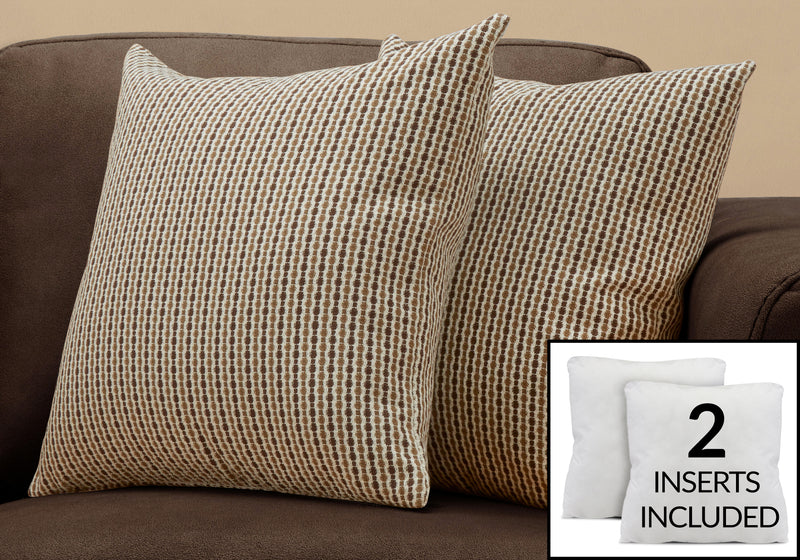Light Dark Brown Abstract Dot 2pcs Pillow