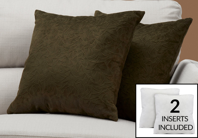 Dark Green Floral Velvet 2pcs Pillow