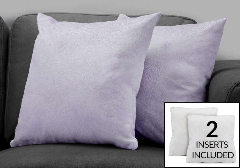 Light Purple Feathered Velvet 2pcs Pillow