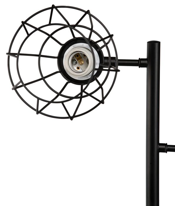 Jaxon 25\" Industrial Matte Black with Metal Wire 2-Light Table Lamp