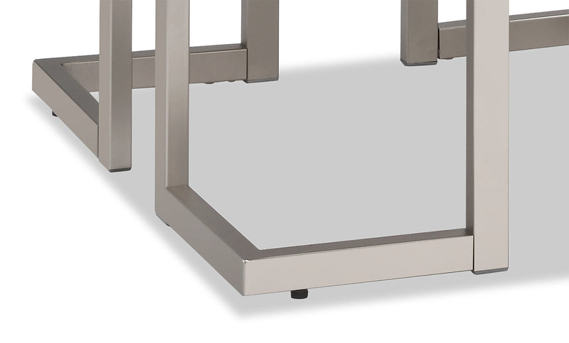 Jesse 22\" Modern End Table - Grey and Pewter with Metal Base