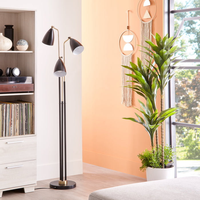 Jetty 62\" Black and Gold 3-Light Floor Lamp