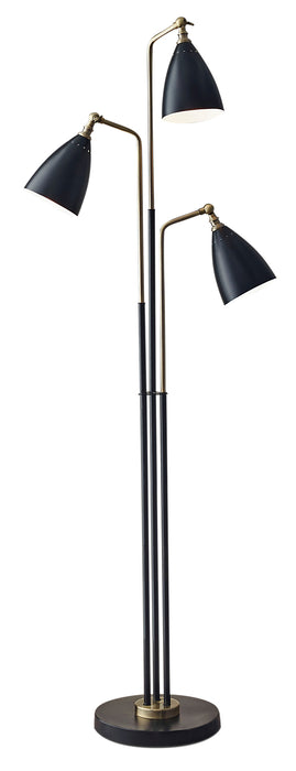 Jetty 62\" Black and Gold 3-Light Floor Lamp