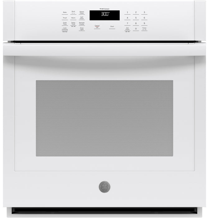 GE 27\" 4.3 Cu. Ft. Electric Wall Oven with Self Clean TrueTemp System - ADA Compliant - White - JKS3000DNWW