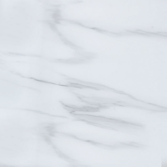 Josie 24\" Glam Round Glass Top End Table with Casters - Grey Marble Look with Metal Legs