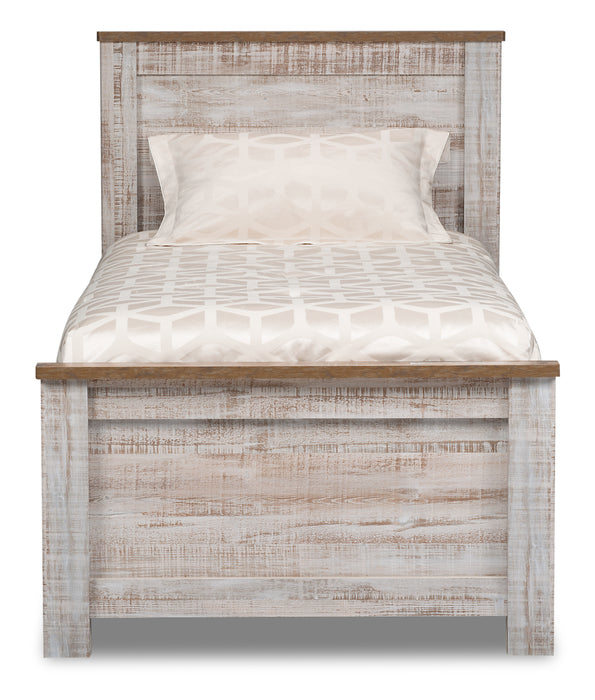 Kaia Panel Bed for Kids, Whitewash - Twin Size