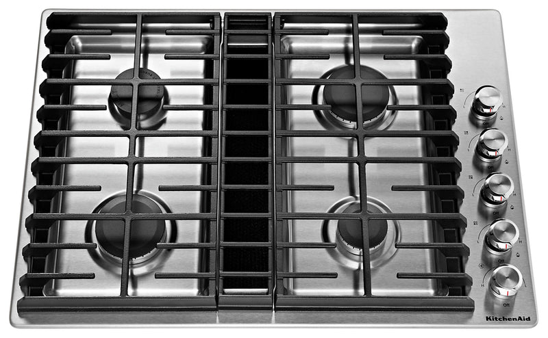 KitchenAid 30\" 4-Element Gas Cooktop - Stainless Steel - KCGD500GSS