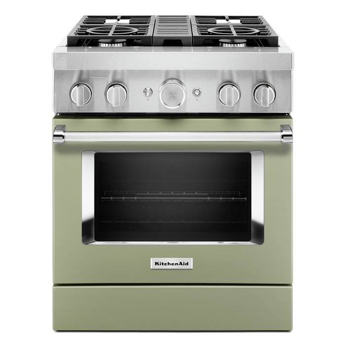 KitchenAid 4.1 Cu. Ft. Smart Gas Range with Self-Clean - Avocado Cream - KFGC500JAV