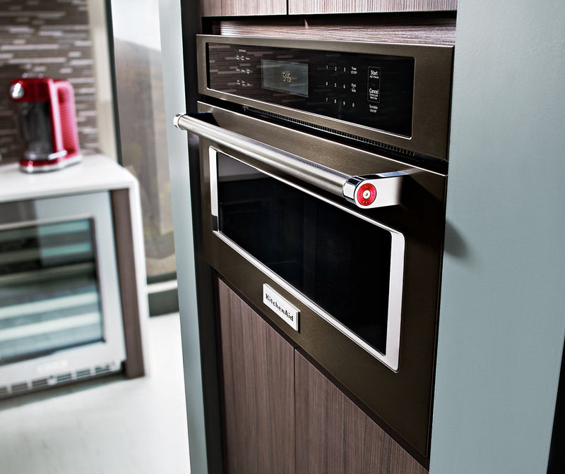 KitchenAid 1.4 Cu. Ft. Built-In Microwave with 900 Watts Cooking - Black Stainless Steel with PrintShield™ Finish - KMBP100EBS