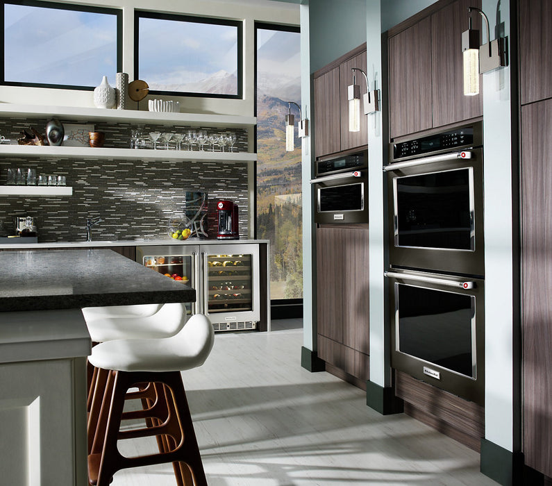 KitchenAid 1.4 Cu. Ft. Built-In Microwave with 900 Watts Cooking - Black Stainless Steel with PrintShield™ Finish - KMBP100EBS