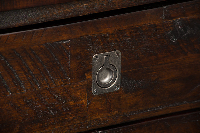 Konagrove 48\" Rustic Coffee Table with Storage and Casters - Dark Brown  Wood