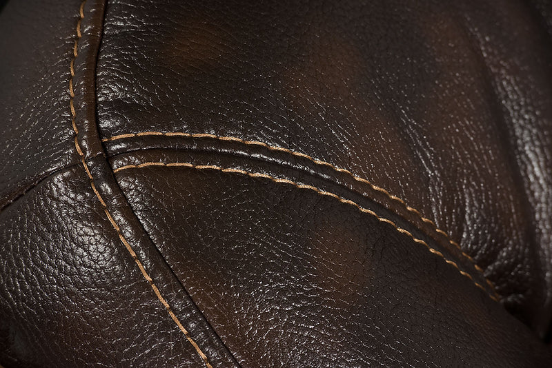 Leo 87.5\" Genuine Leather Reclining Sofa - Walnut Brown