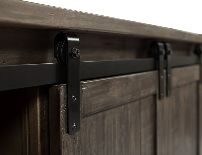 Madison 104\" Rustic 3-Piece Wall Unit Entertainment Centre with Storage and Cable Management for TVs up to 65\"- Brown