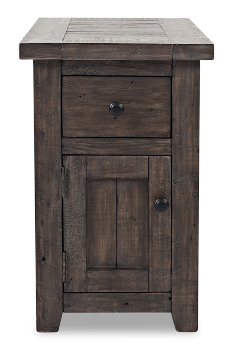 Madison 16\" Rustic Chairside Table with Storage - Grey Brown Wood