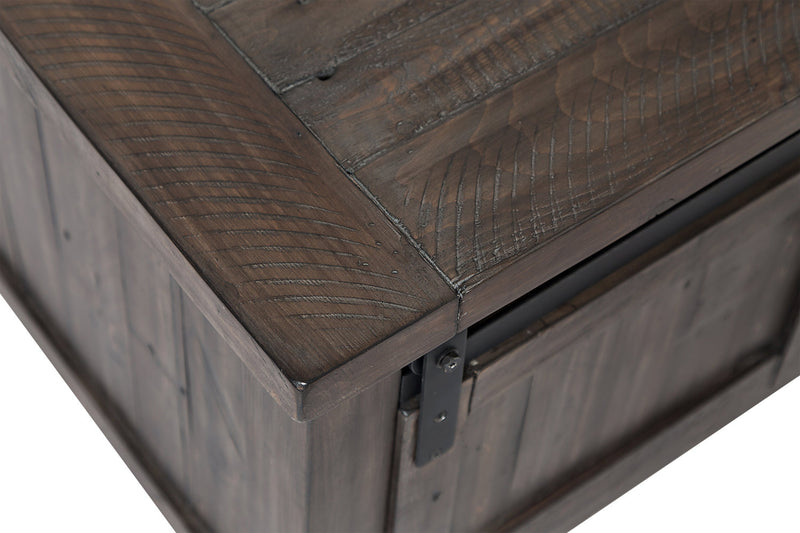 Madison 50\" Rustic Coffee Table With Storage, Shelf and Casters - Grey Brown Wood