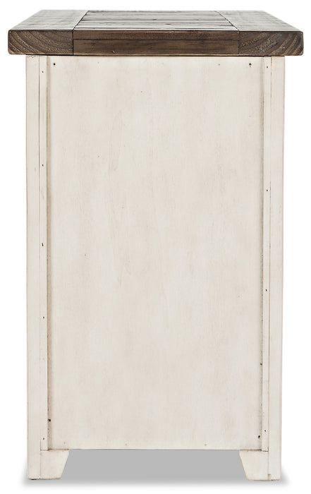 Madison 16\" Rustic Chairside Table with Storage - White Wood