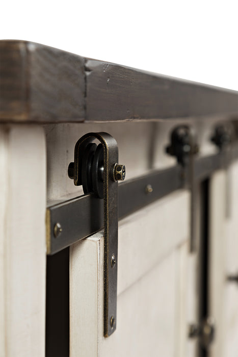 Madison 50\" Rustic Coffee Table With Storage, Shelf and Casters - White Wood